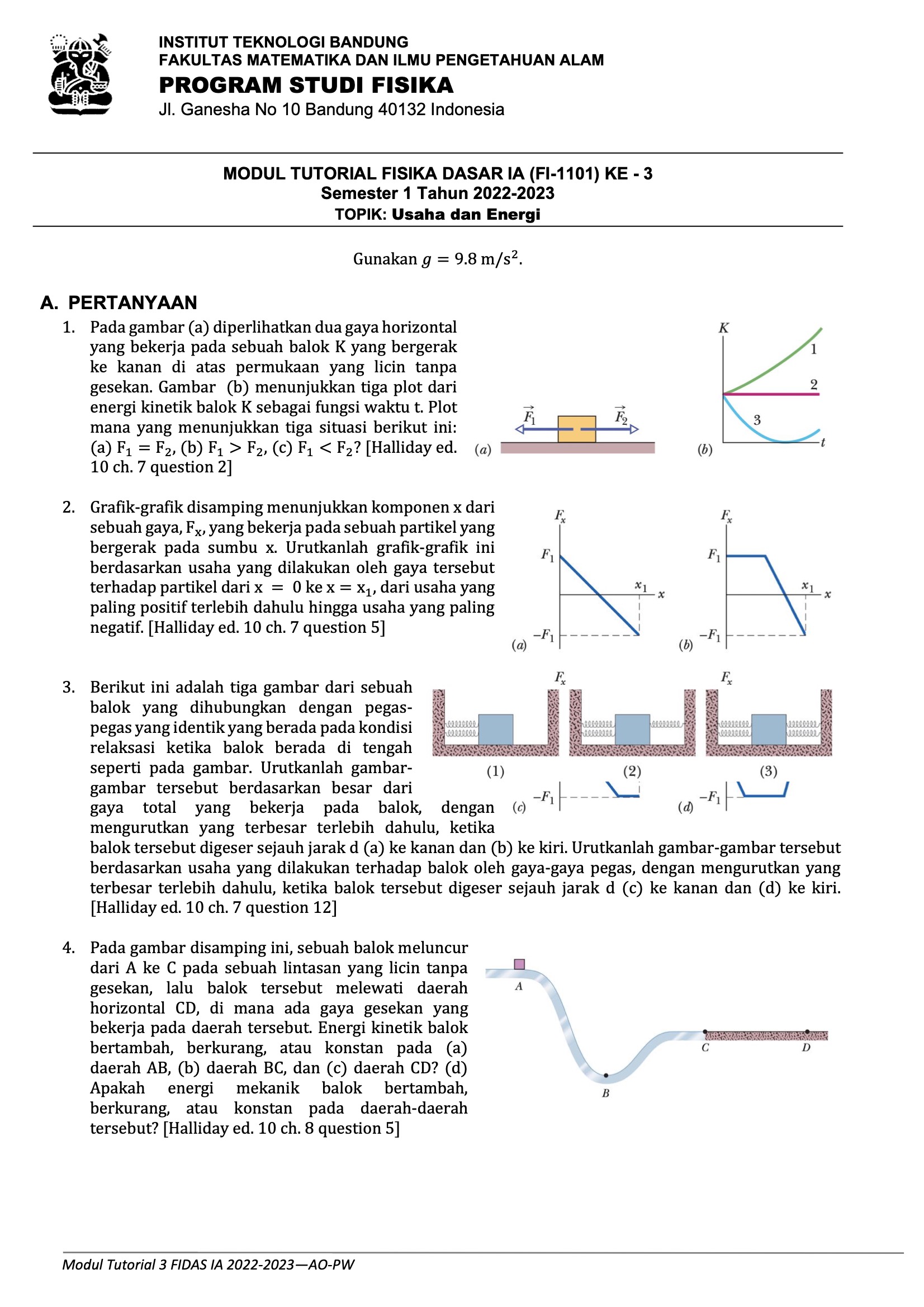 Tutorial Modul 3 Fisika 1A ITB Tahun 2022-2023 | MES Consulting